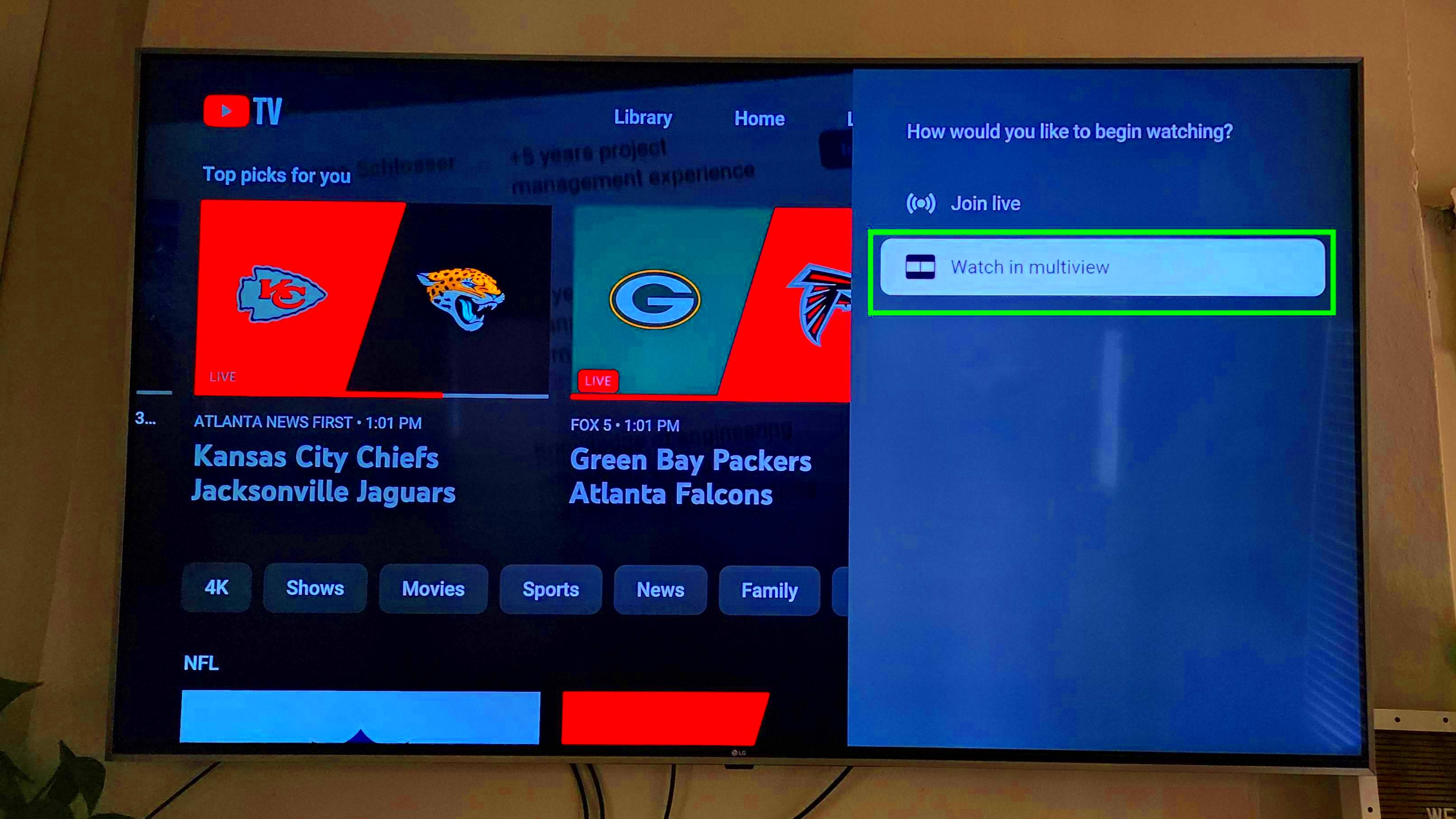 How to use multiview with NFL Sunday Ticket on YouTube and YouTube TV 