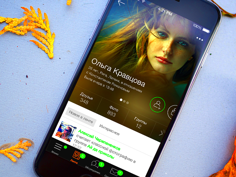 OKru profiles concept by   on Dribbble