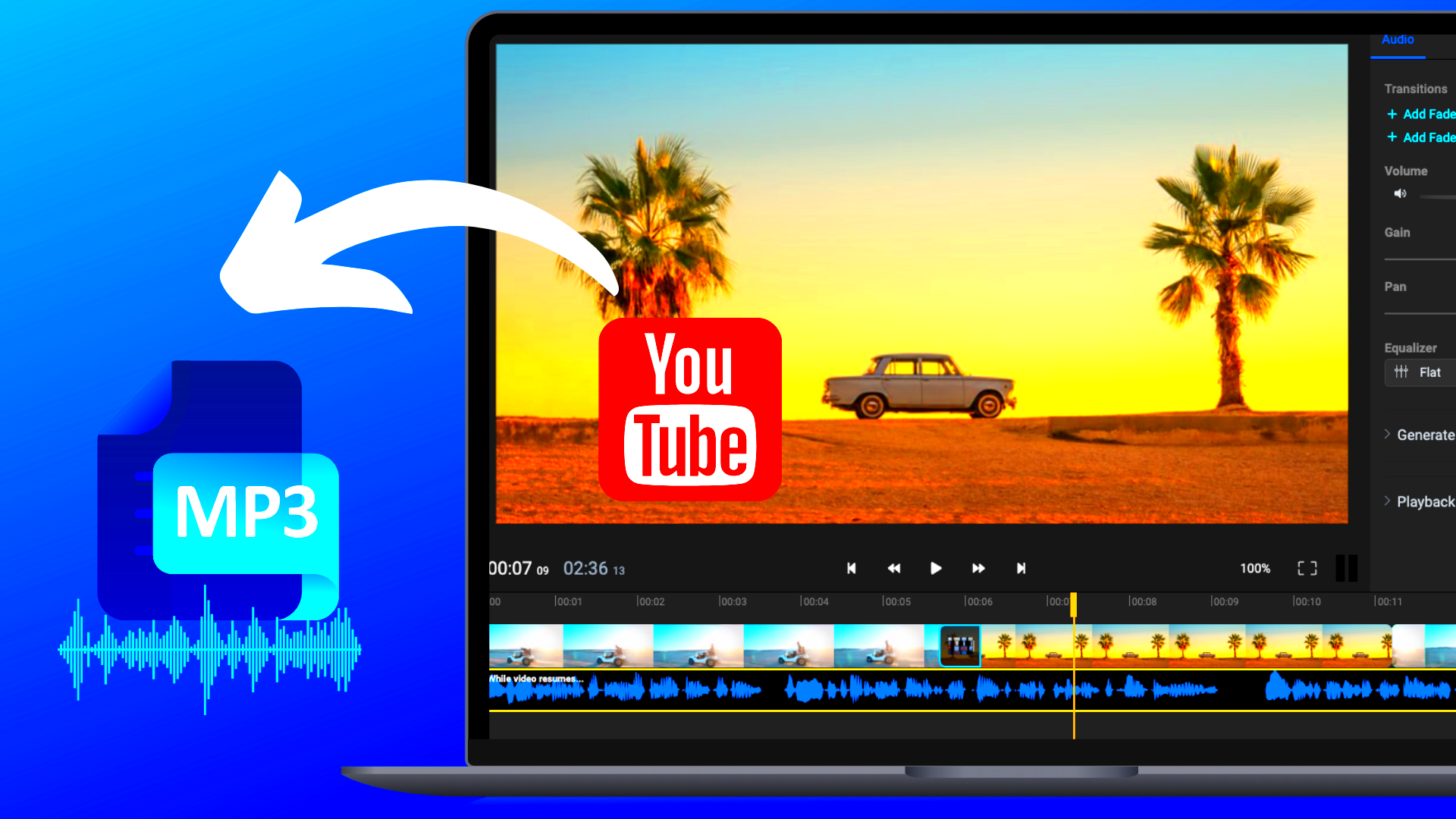 Extract audio from YouTube video  Easy way to extract  Flixier