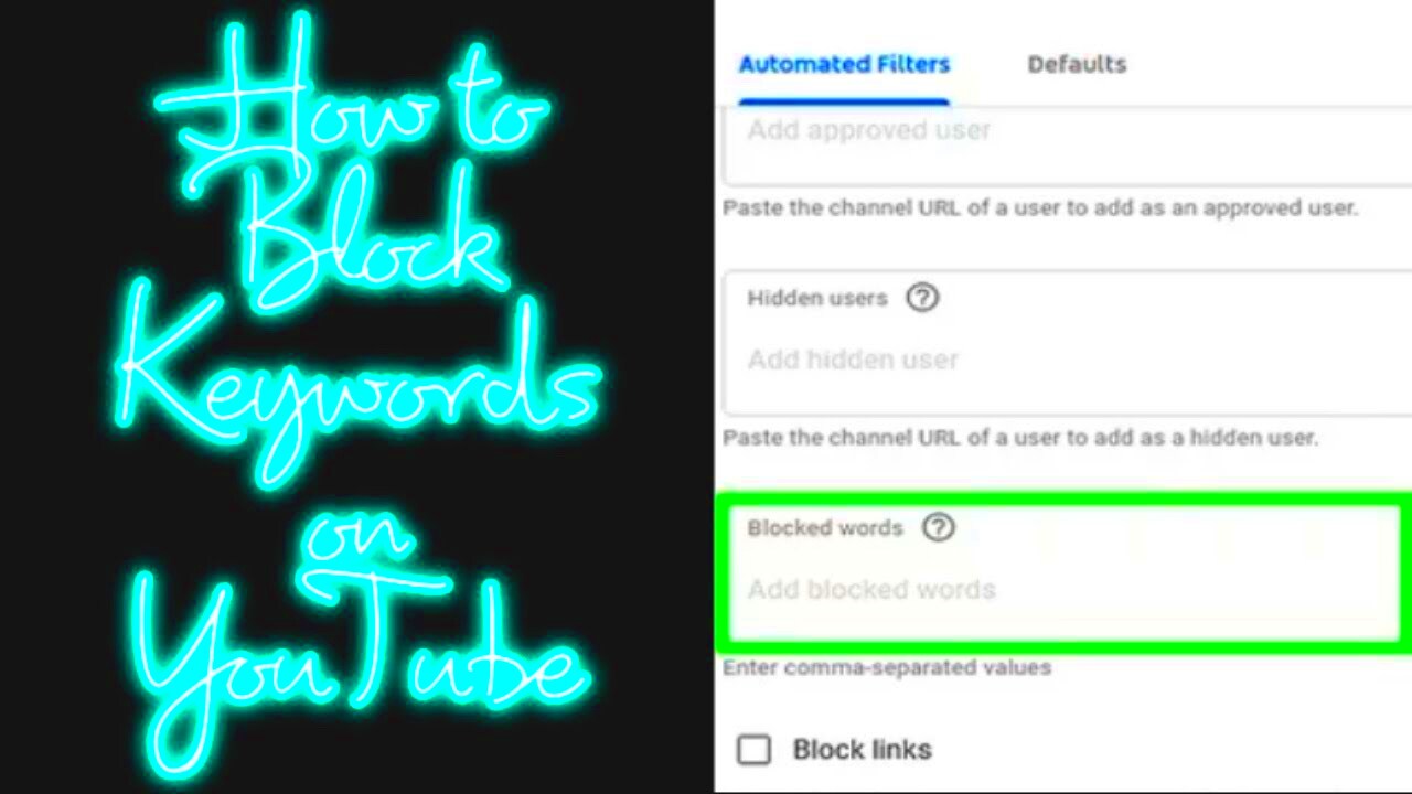 How to Block Keywords on YouTube  how to block certain keywords in 