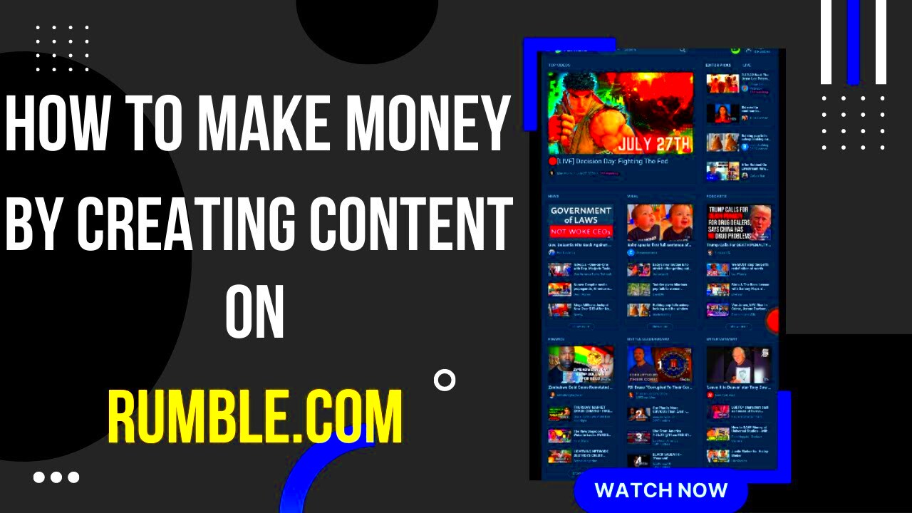 how to make money using rumble com  YouTube