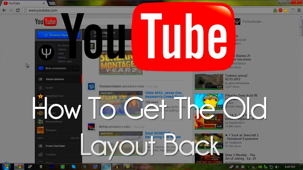 YouTube How To Get The OLD YouTube Layout Back  YouTube