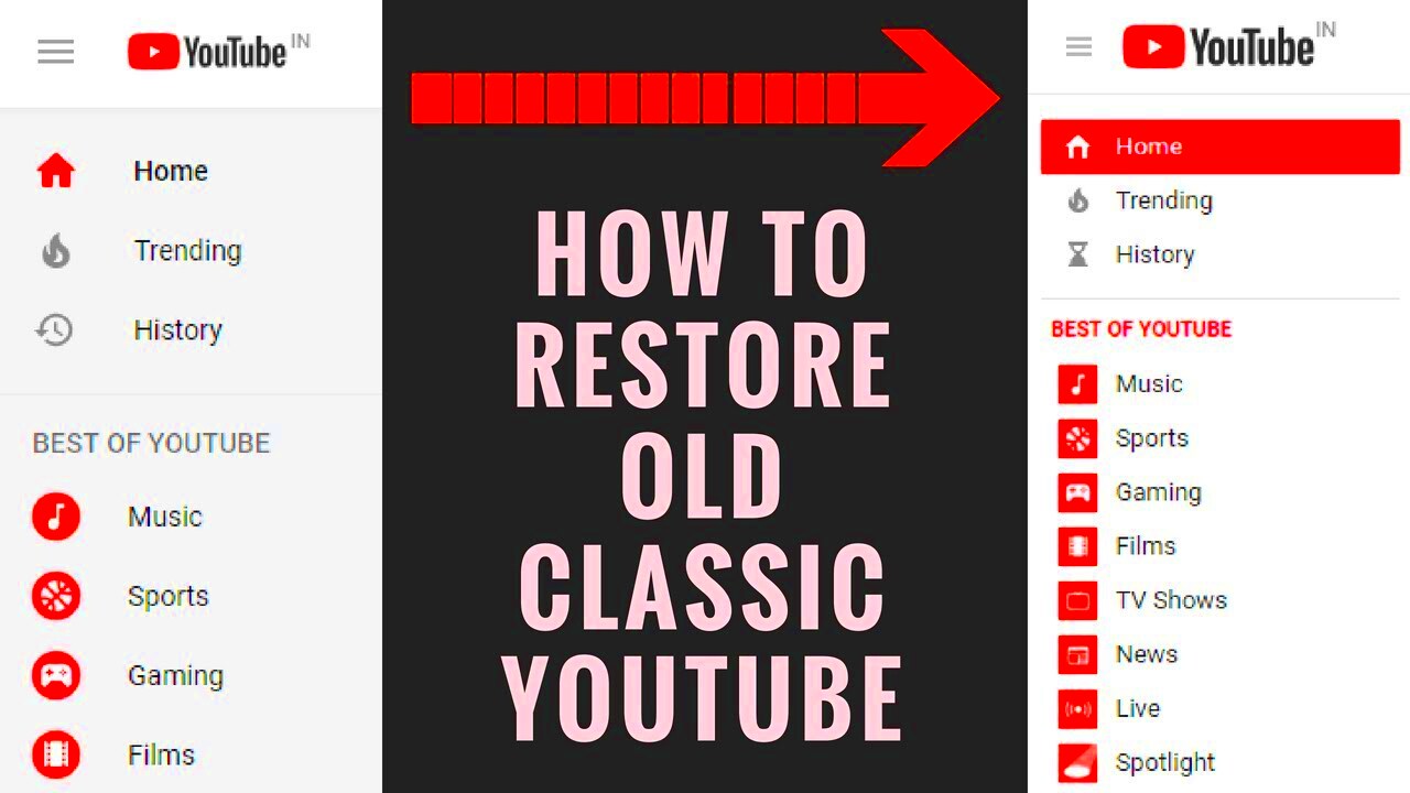 How To Restore OLD Classic YouTube Layout  YouTube