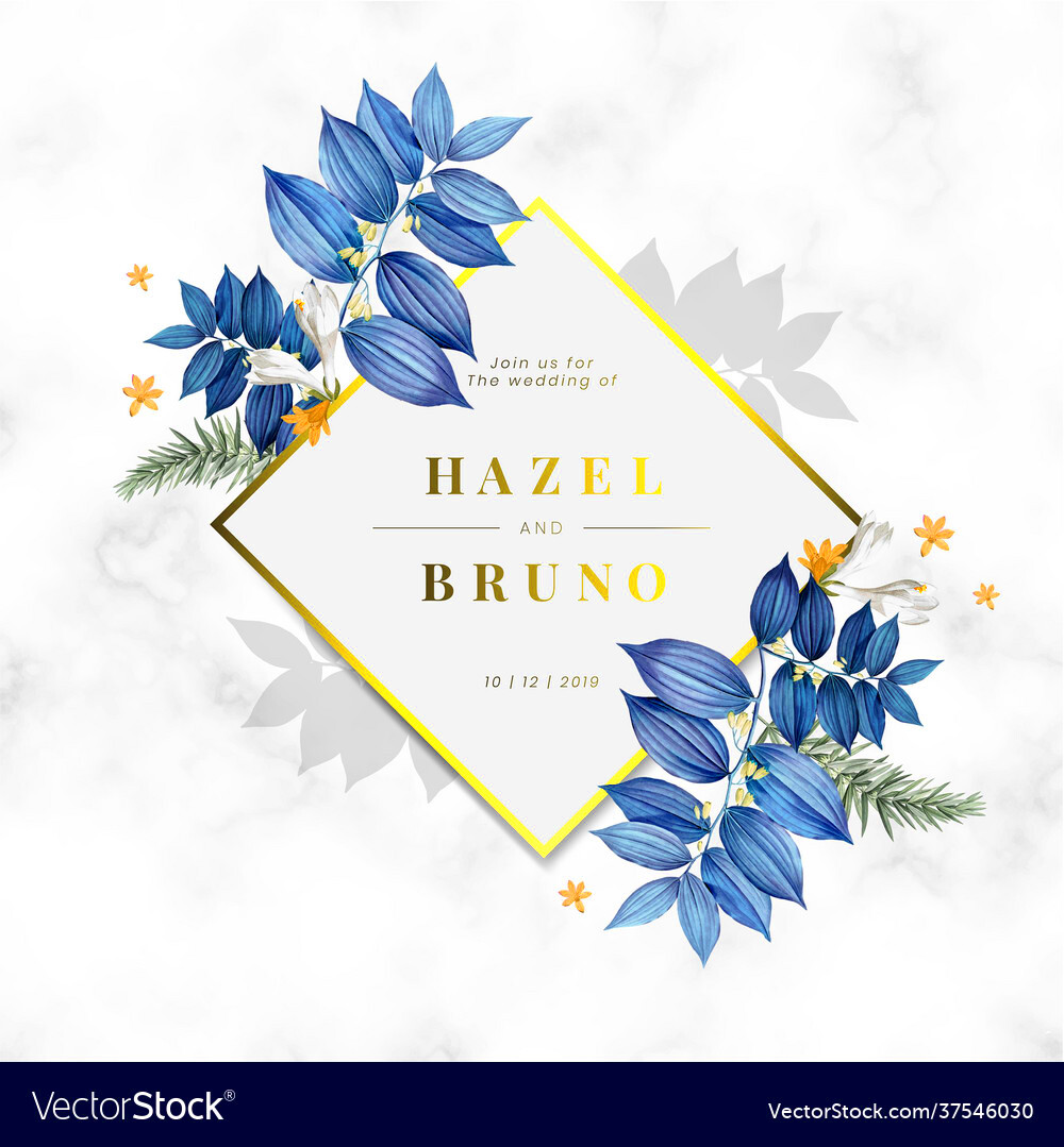 Floral wedding invitation card design Royalty Free Vector