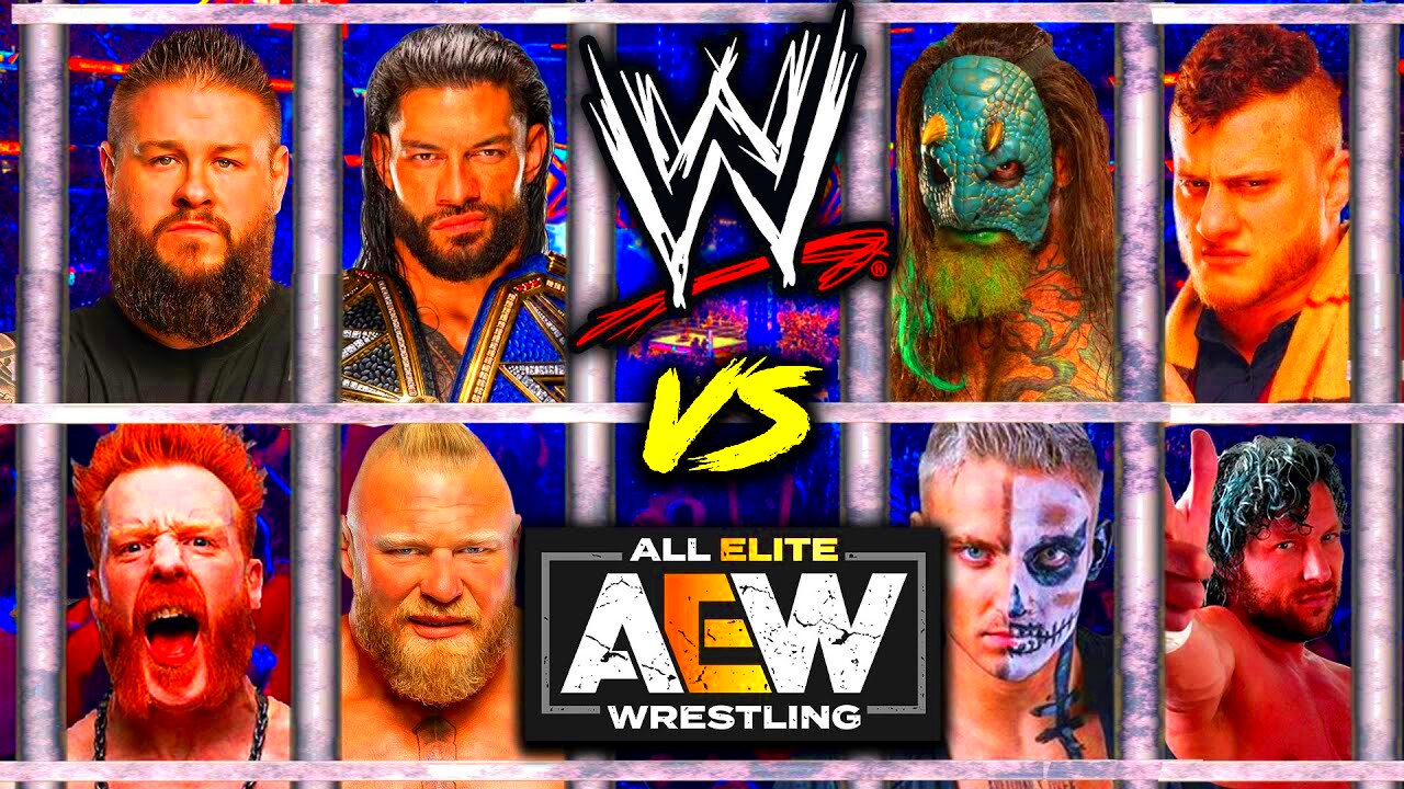 HUGE SHOWDOWN AEW vs WWE In A Team Based Royal Rumble  YouTube