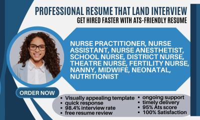 I Will Write a Professional Resume for Healthcare, Nurse Practitioner, Nursing Assistant, Nanny, or Midwife