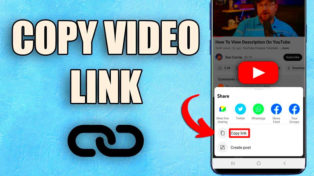 How to copy YouTube Video Link on mobile 2024  New Method  YouTube