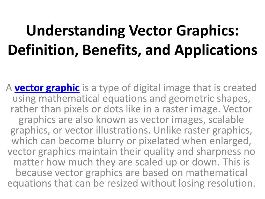 PPT  Understanding Vector Graphics Definition Benefits and 