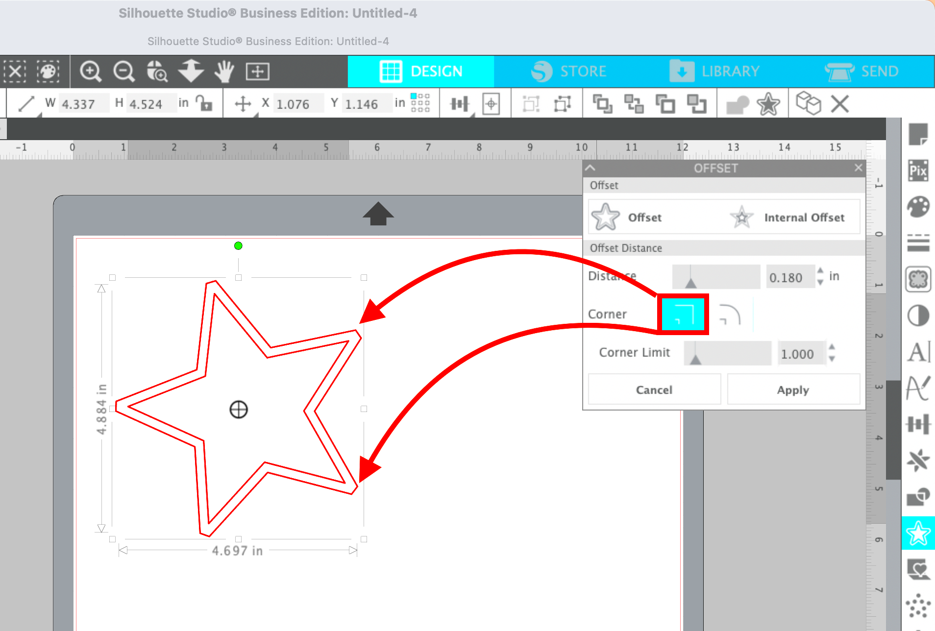 Silhouette Studio Offset Tool Improvements for Sharp Corners Finally 