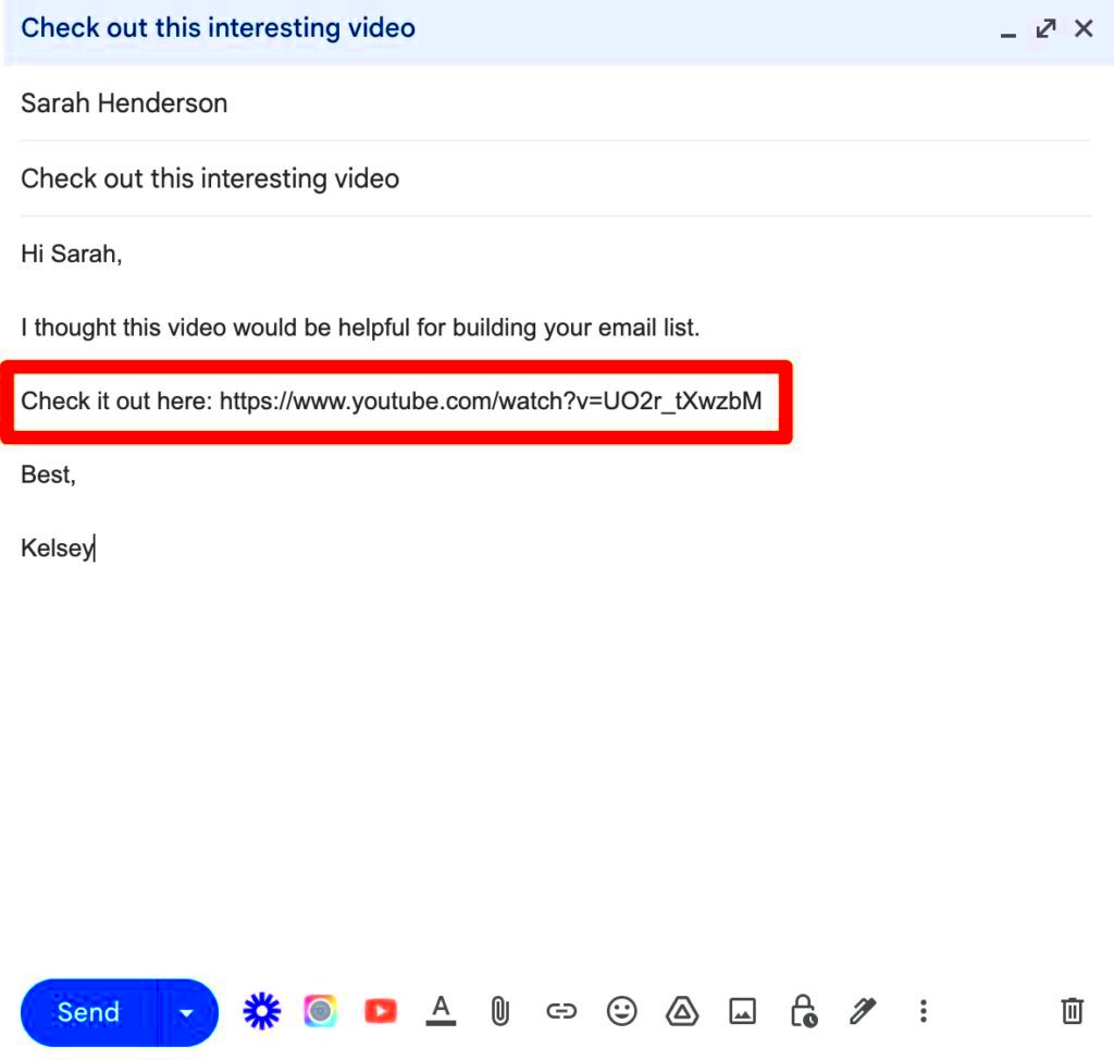 How to embed a YouTube video in an email stepbystep guide 