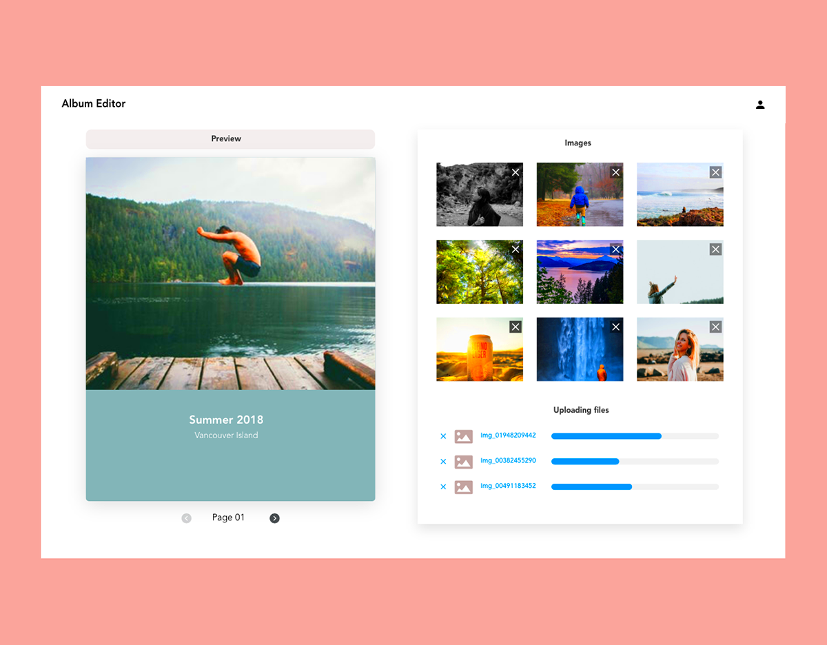 Adobe XD DCC 02 Upload File  Photo Album Editor  Behance