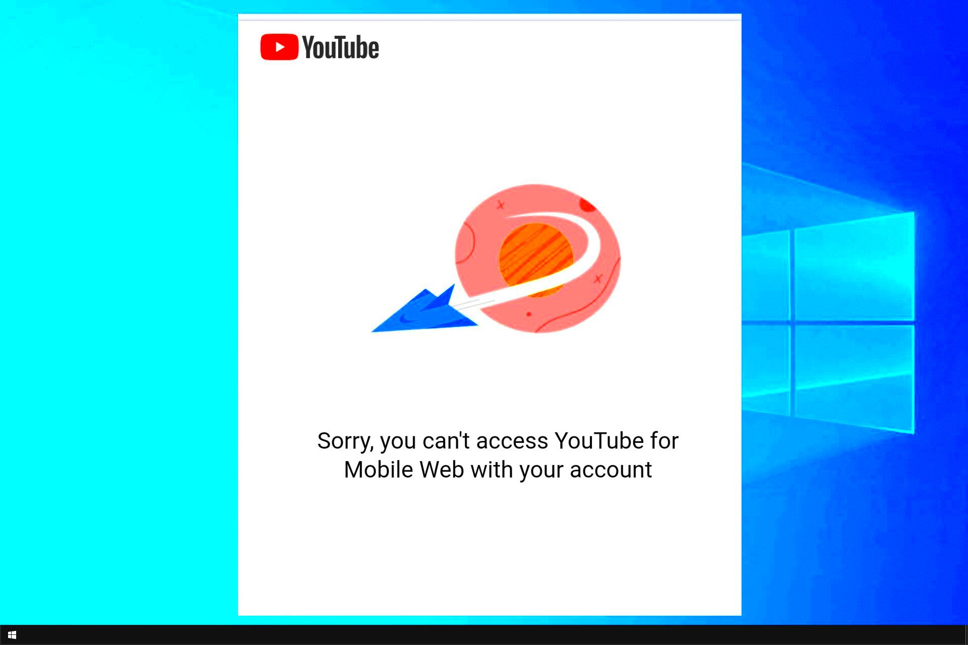 Sorry You Cant Access YouTube for Mobile Web Fix