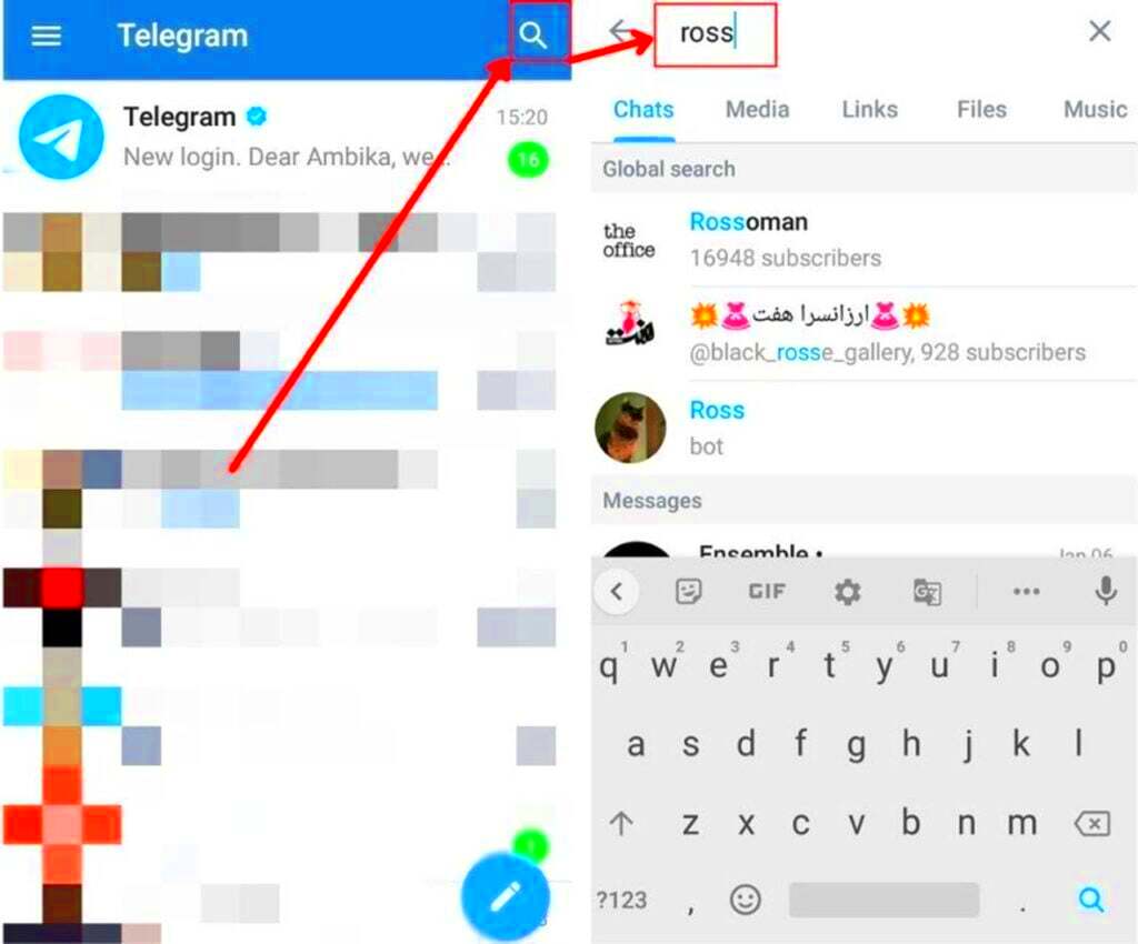 How to find someone on Telegram