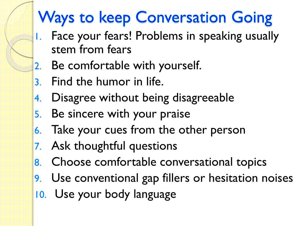 PPT  CONVERSATION SKILLS PowerPoint Presentation free download  ID 