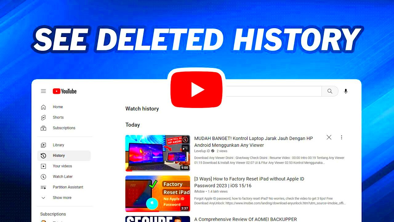 How to See Deleted YouTube History  Recover Deleted YouTube History 