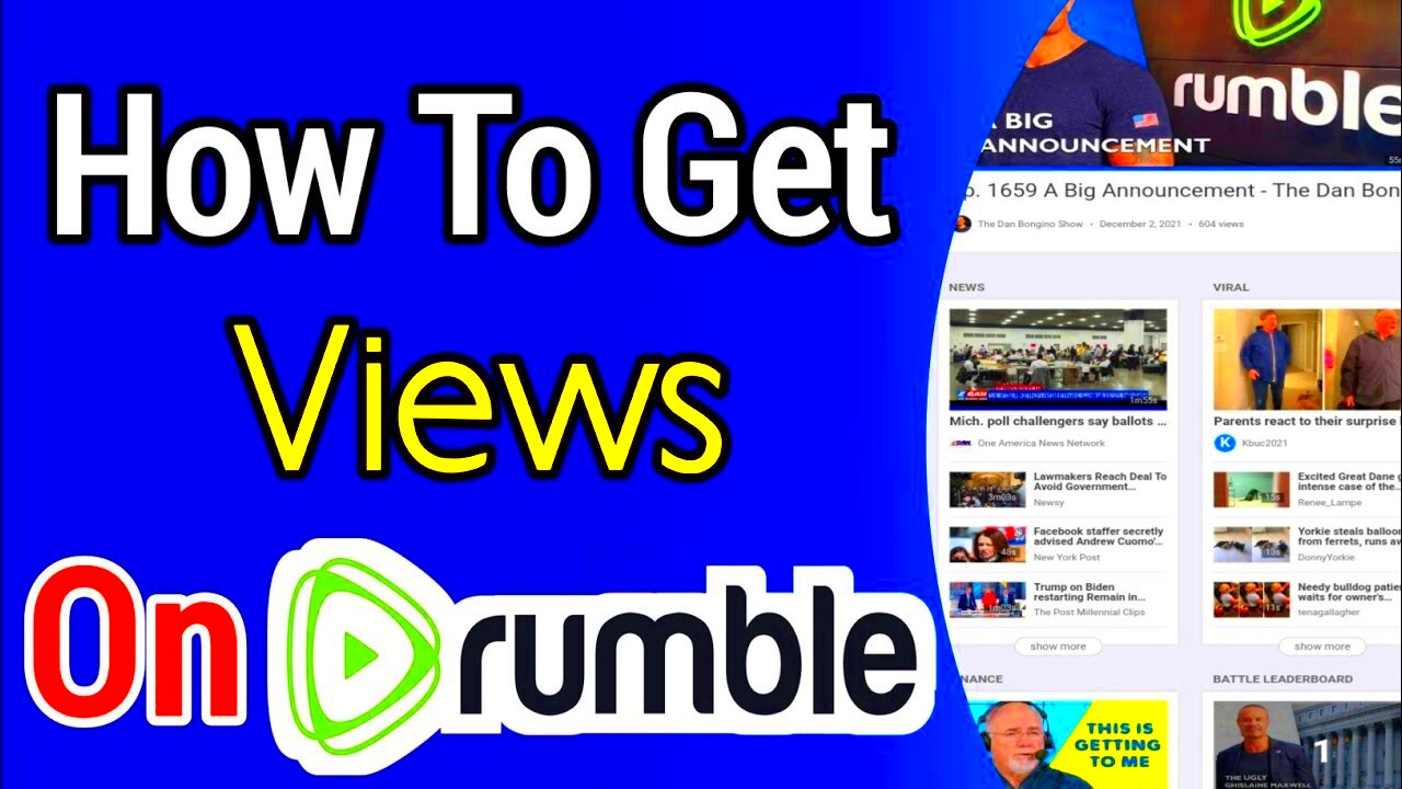 How To Get More Views On Rumble  Increase Rumble Views  Rumble Per 