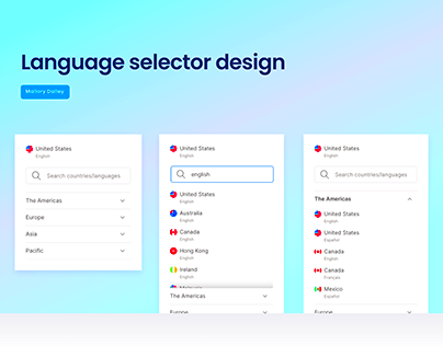 Language Selector Ui Design Projects  Photos videos logos 