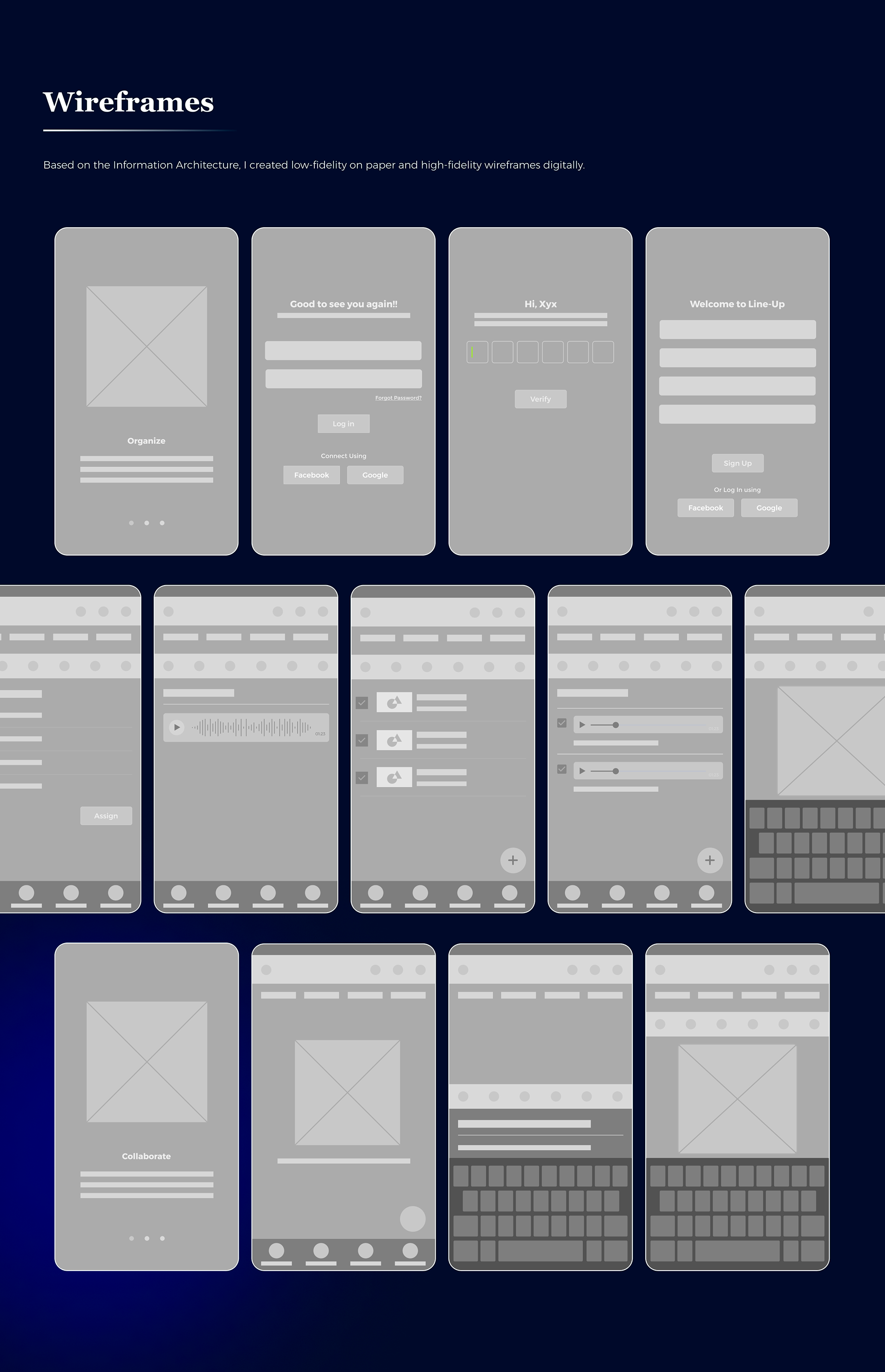 Line Up  Organizing App on Behance