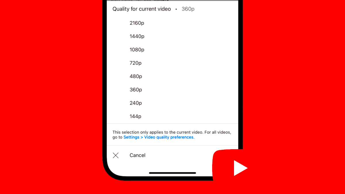 How to adjust video playback quality on YouTube