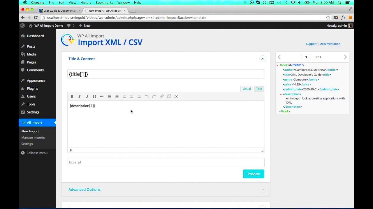 WordPress XML Import Tutorial With WP All Import  Mapping XML Elements 