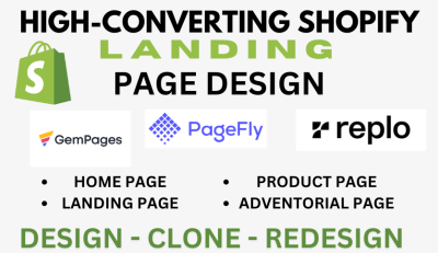 I Will Create an Engaging Shopify Landing Page Using Replo, PageFly, and GemPages to Enhance Your Sales