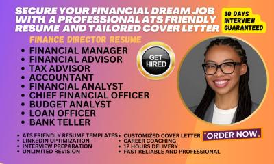 I Will Write Financial Director, Financial Manager, Accountant, Finance Resume