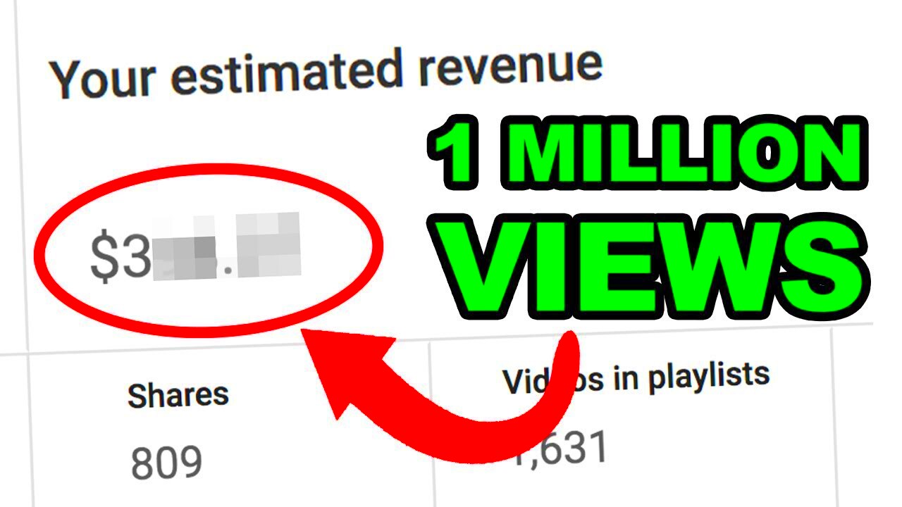 How Much I Earned From 1 Million Views  YouTube