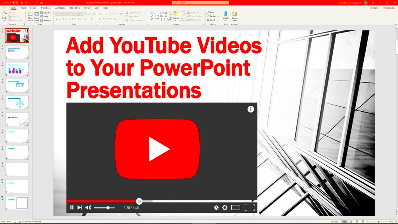 Add a youtube video to powerpoint  sdirectbilla