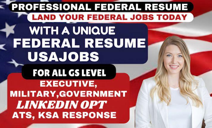 I Will Do Federal Resume Writing for USAJOBS, Executive Resume ECQ ATS Resume Writing