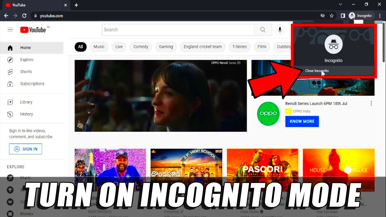 How to Turn ONOFF Incognito Mode on YouTube PCLaptop  YouTube