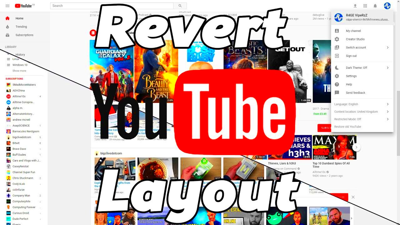 How to change to the old YouTube layout 2018  YouTube