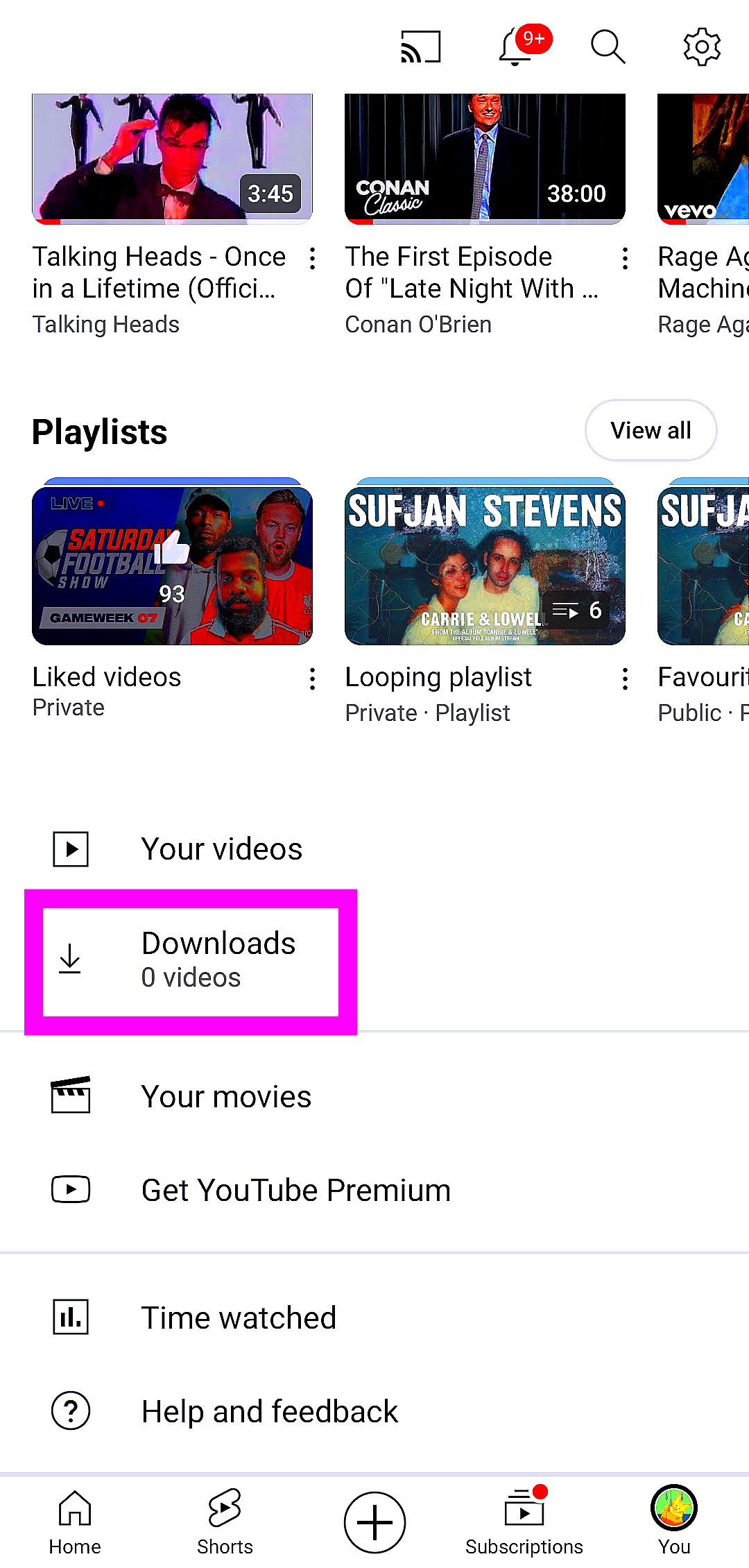 How to find downloaded videos on YouTube