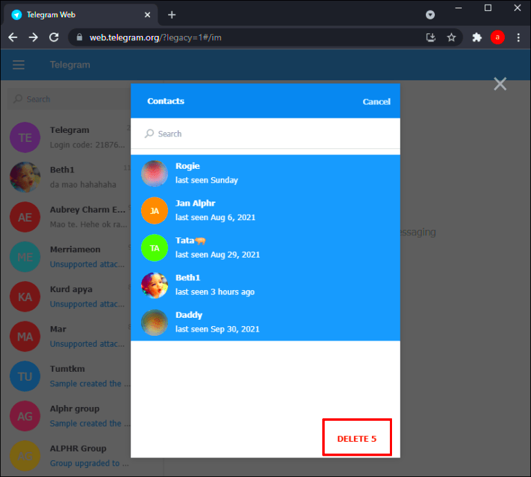 How to Delete a Contact in Telegram