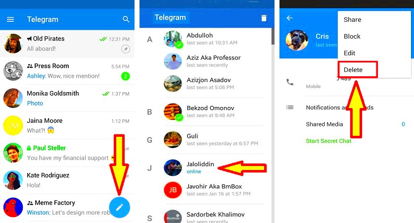 How To Delete Contacts In Telegram Messenger On Android And iPhone