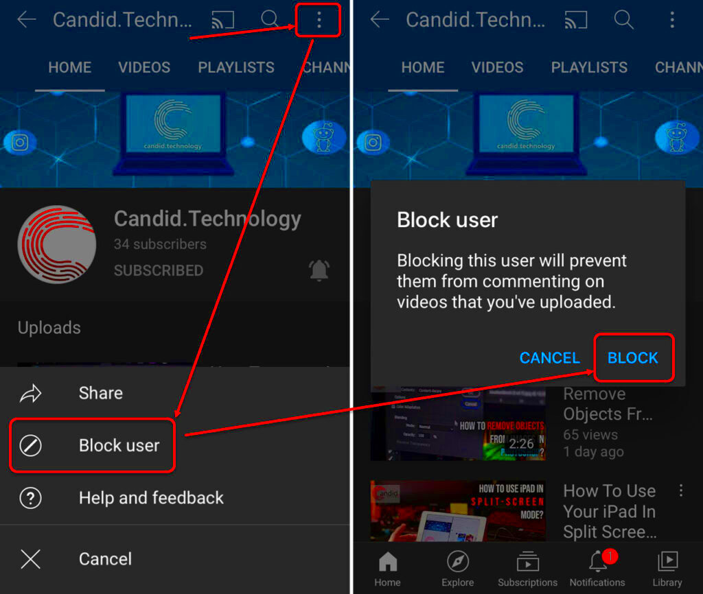 How to block a YouTube channel