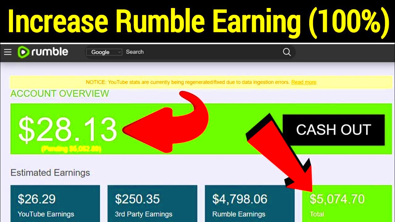 How To Increase Rumble Earning  Double Earning 100  UrduHindi 