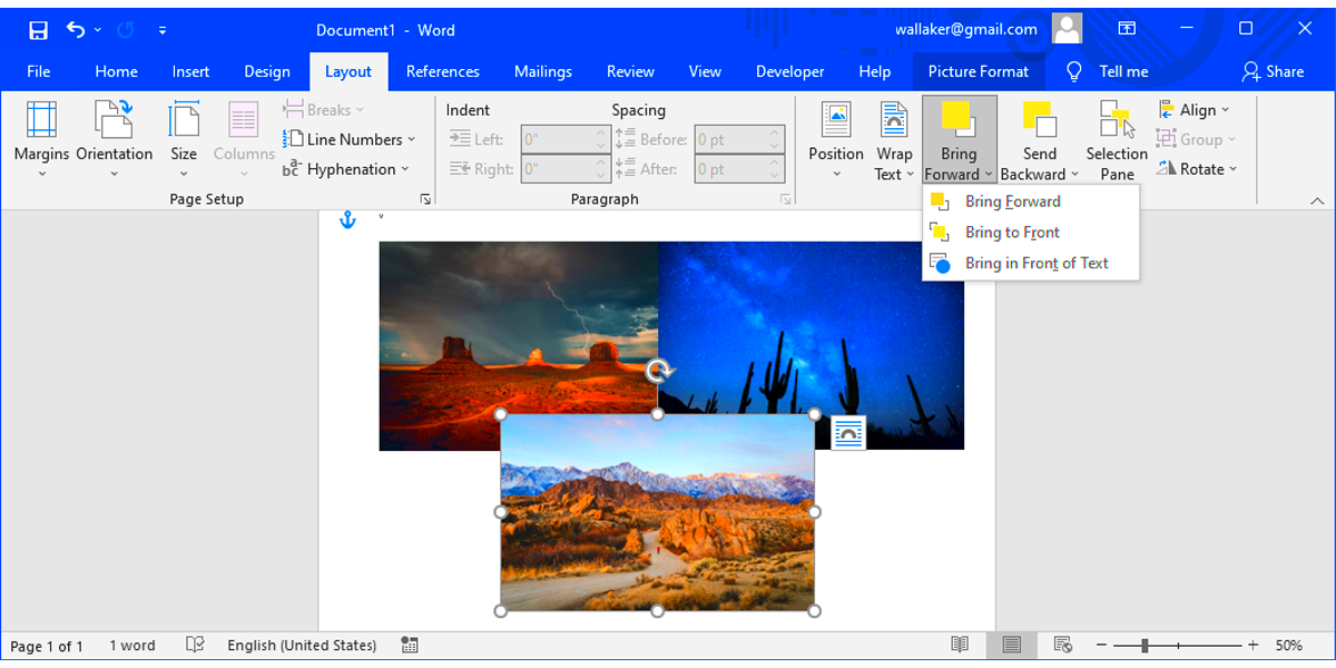 How to Overlay Pictures in Microsoft Word