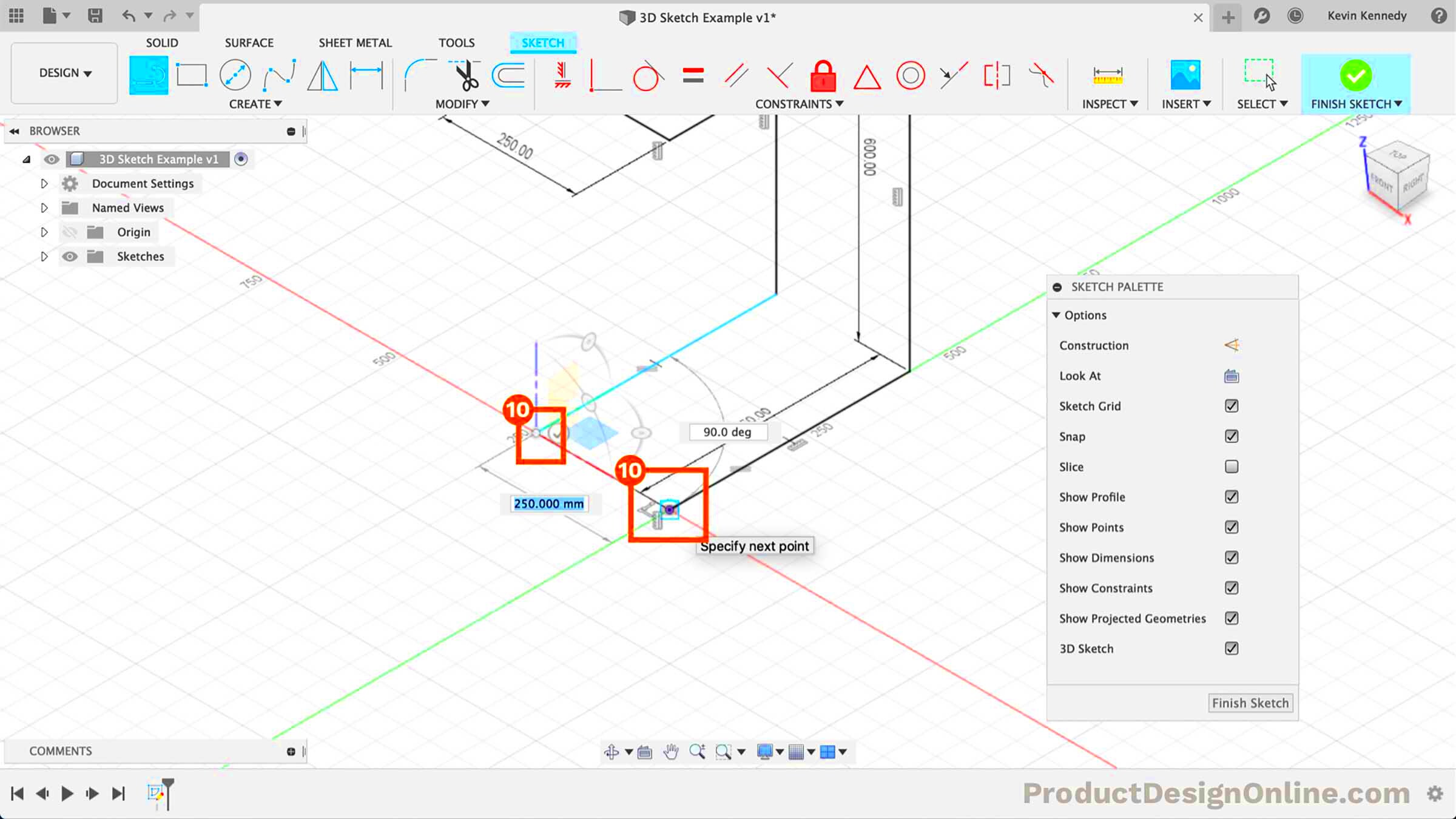 Introduction to 3D Sketching in Fusion 360  Product Design Online