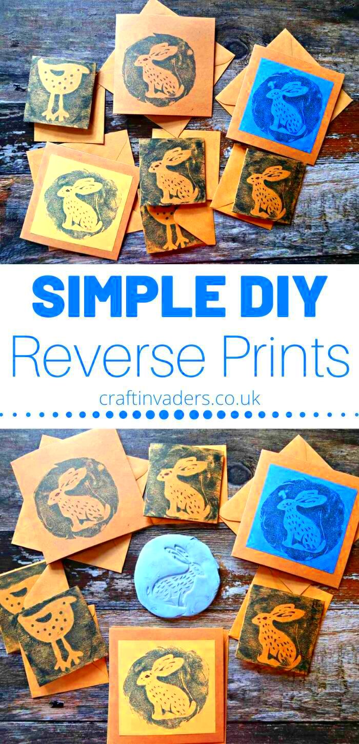 How To Make Simple Reverse Prints Using Blu Tack  Craft Invaders  Diy 