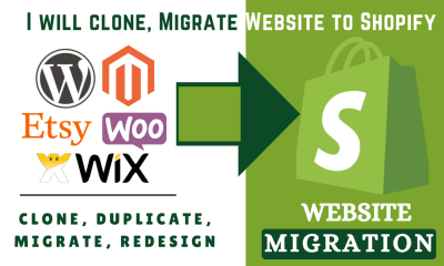 I Will Migrate or Clone Wix, Squarespace, WordPress to Shopify Store