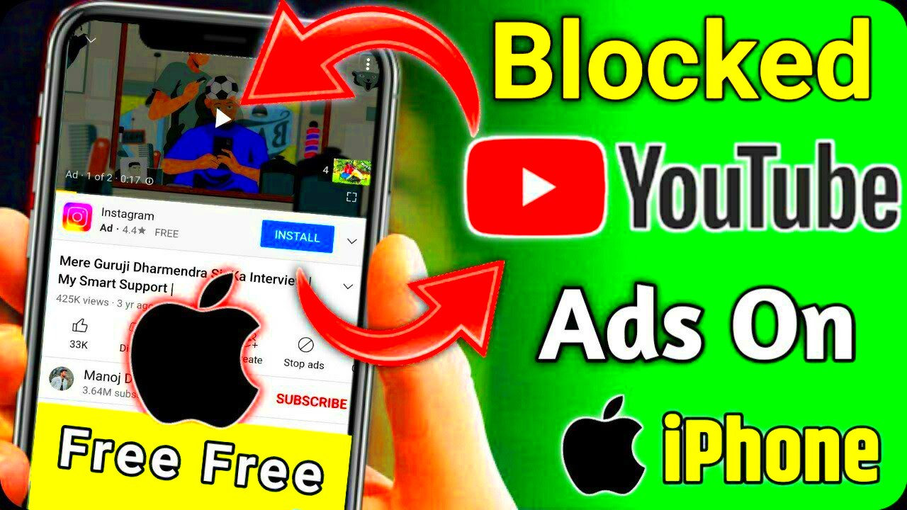 How To Block YouTube Ads For Free In iPhone  YouTube Ads Kaise Band 