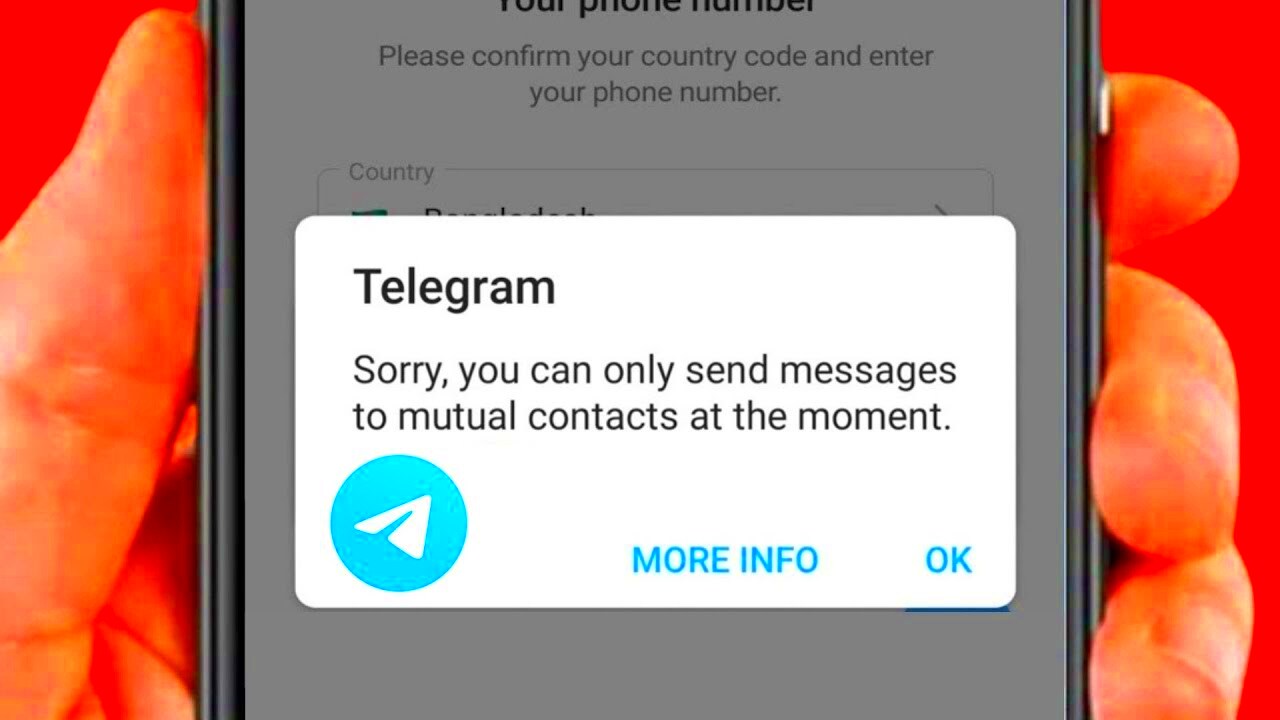 Telegram Sorry You Can Only Send Messages to Mutual Contacts at the 