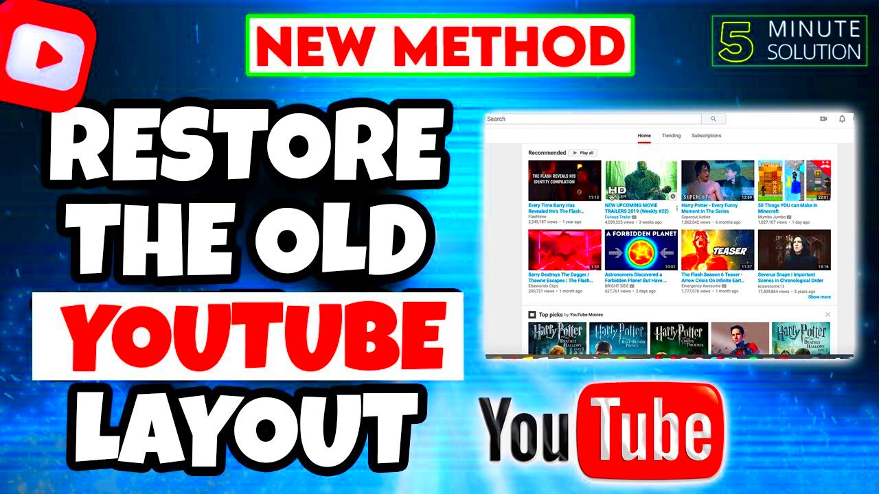 How to restore the old Youtube layout 2024  YouTube