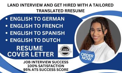 I Will Translate Your Resume from German, French, Spanish, and Dutch to English