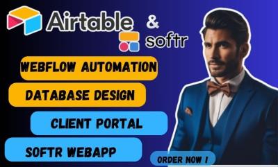 I Will Set Up Airtable Database, Softr Web App, Airtable Automation, and Client Portal