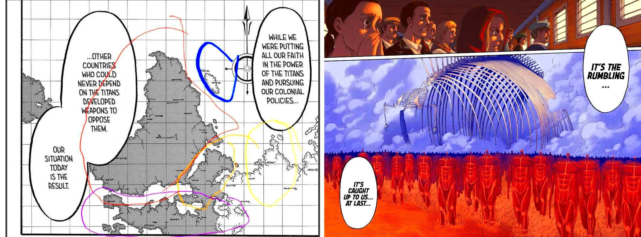 How did Eren and the Colossal Titans rumble the World when they would 