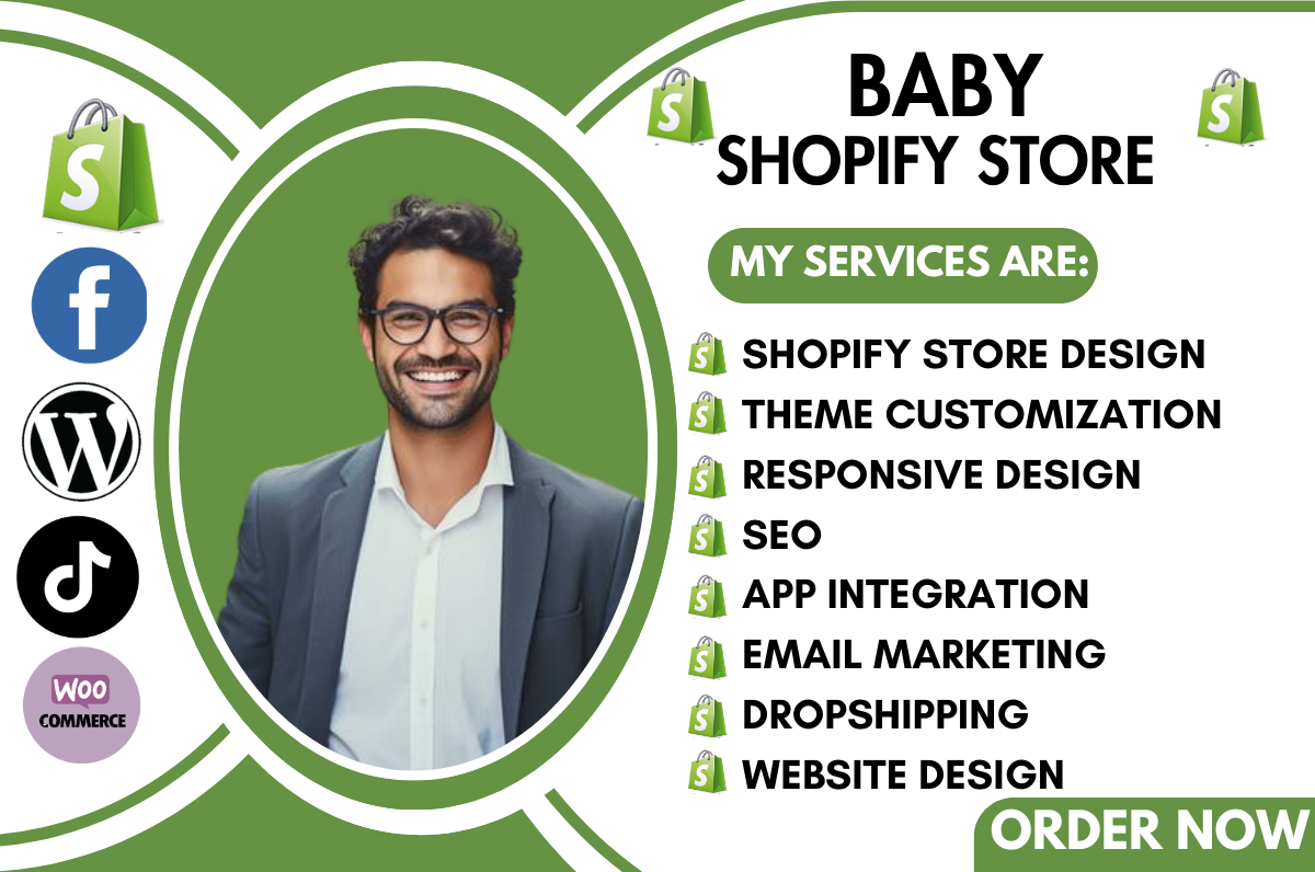 I Will Build and Design a Baby Shopify Store for Kids Clothing and Toys