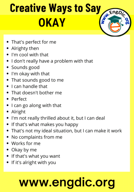 20 Creative Ways to Say Okay  EngDic