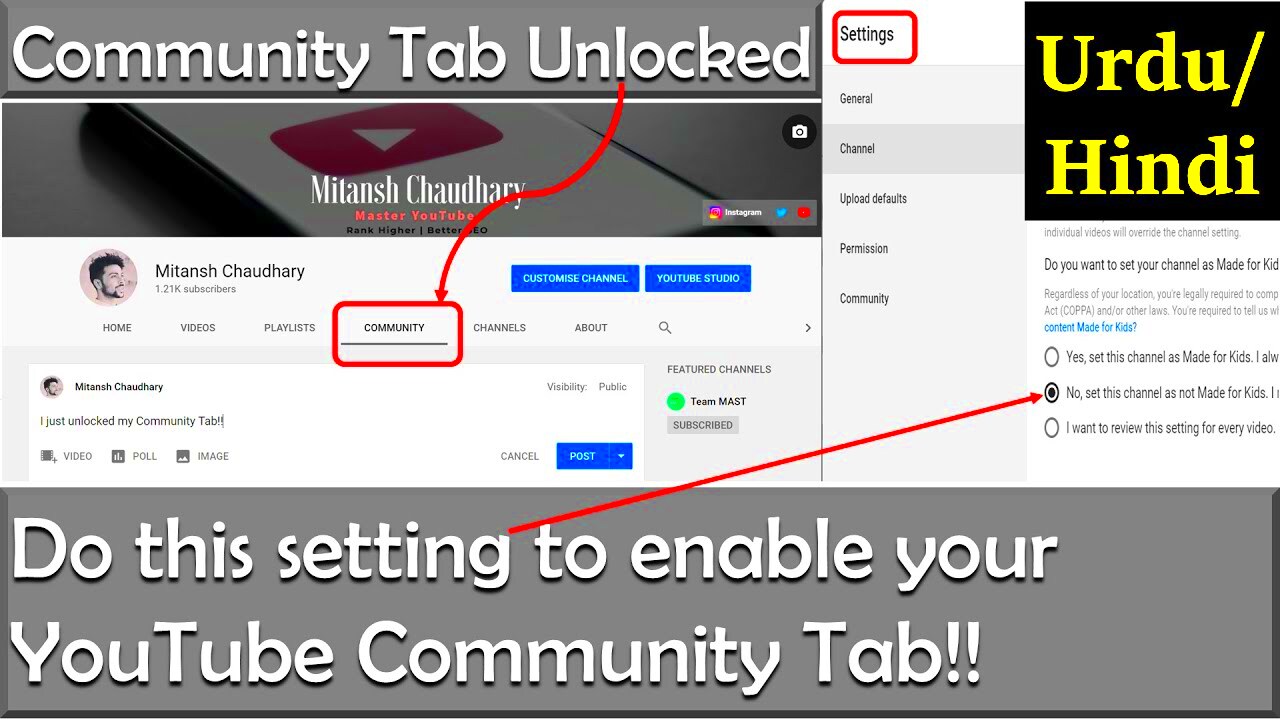 How to enable Community Tab on YouTube  Get Community Tab feature 