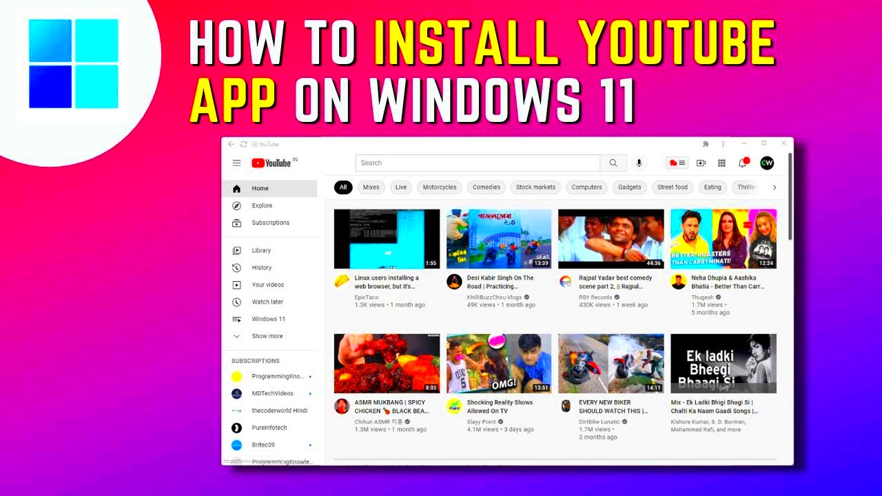 How to Install YouTube App on Windows 11  YouTube